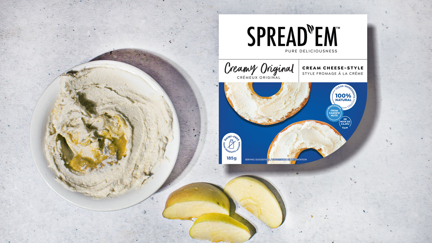 Cream cheese & peanut butter with apples