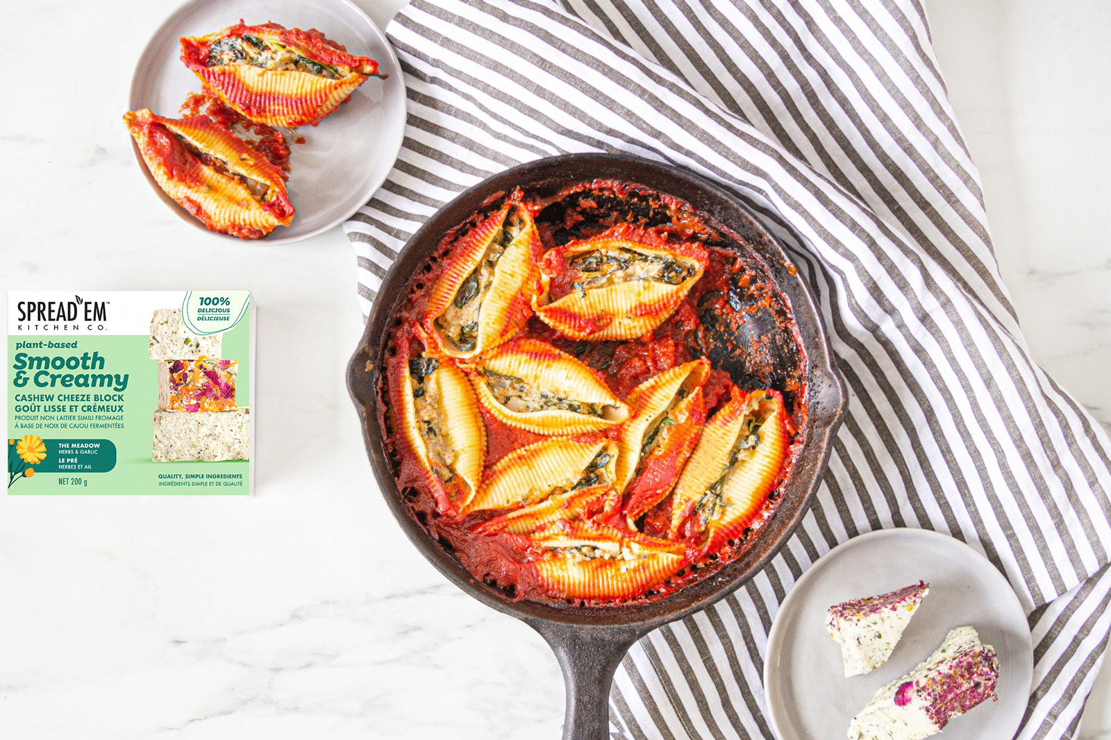 Spinach And Herbed Cheeze Stuffed Pasta Shells