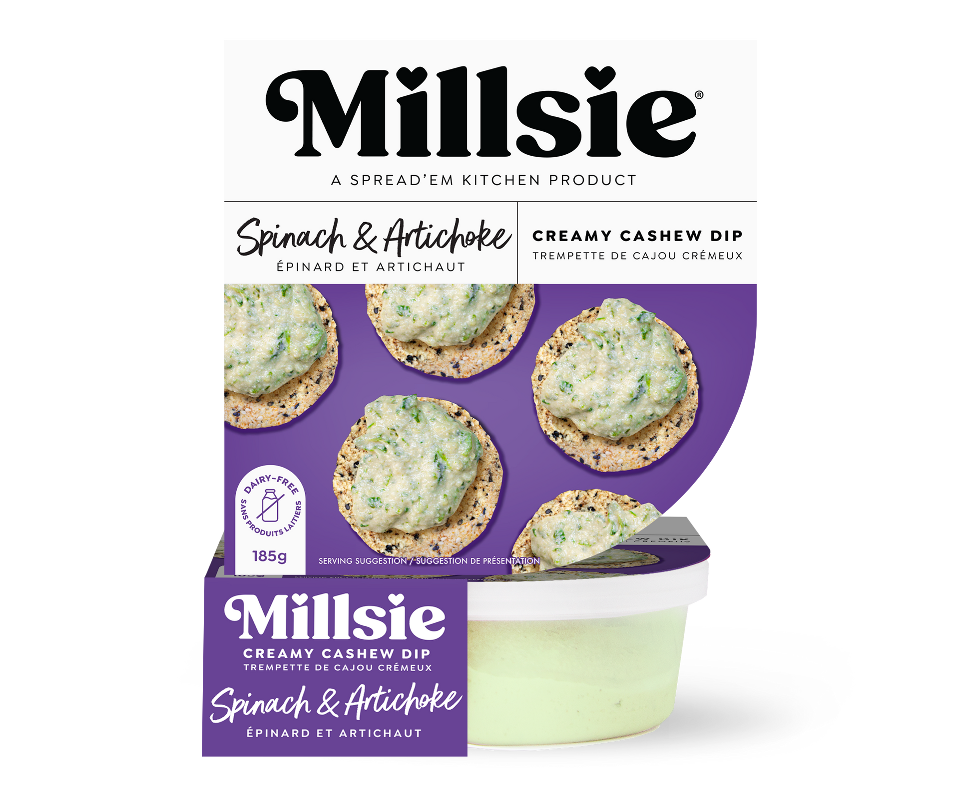 Spinach & Artichoke | Plant-based cultured vegan cheese dip – MILLSIE
